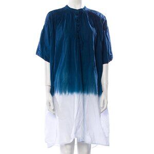 apiece apart palo tunic cielo ombre navy white midi dress size medium